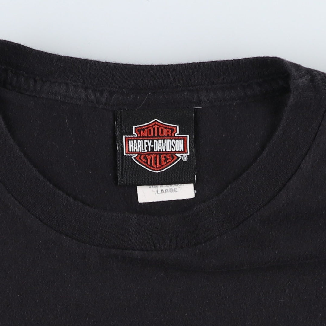 Harley-Davidson Motorcycle Bike T-shirt, Men's Size L cotton black type Vintage Second Hand