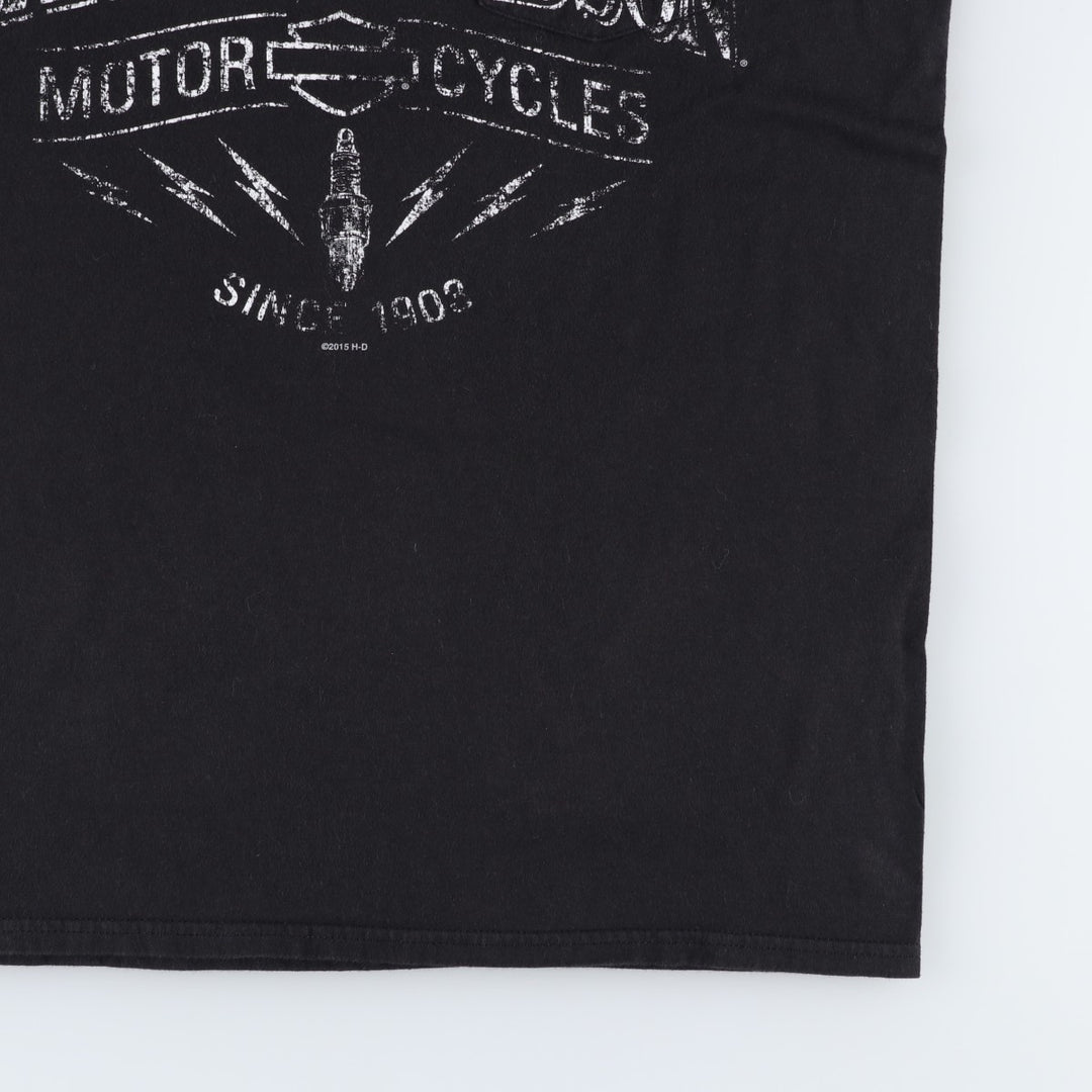 Harley-Davidson Motorcycle Bike T-shirt, Men's Size L cotton black type Vintage Second Hand