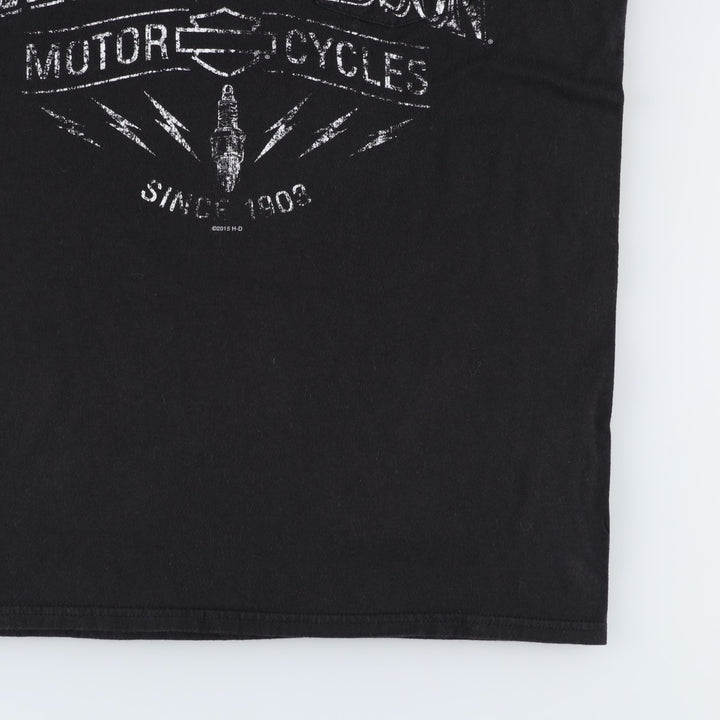Harley-Davidson Motorcycle Bike T-shirt, Men's Size L cotton black type Vintage Second Hand