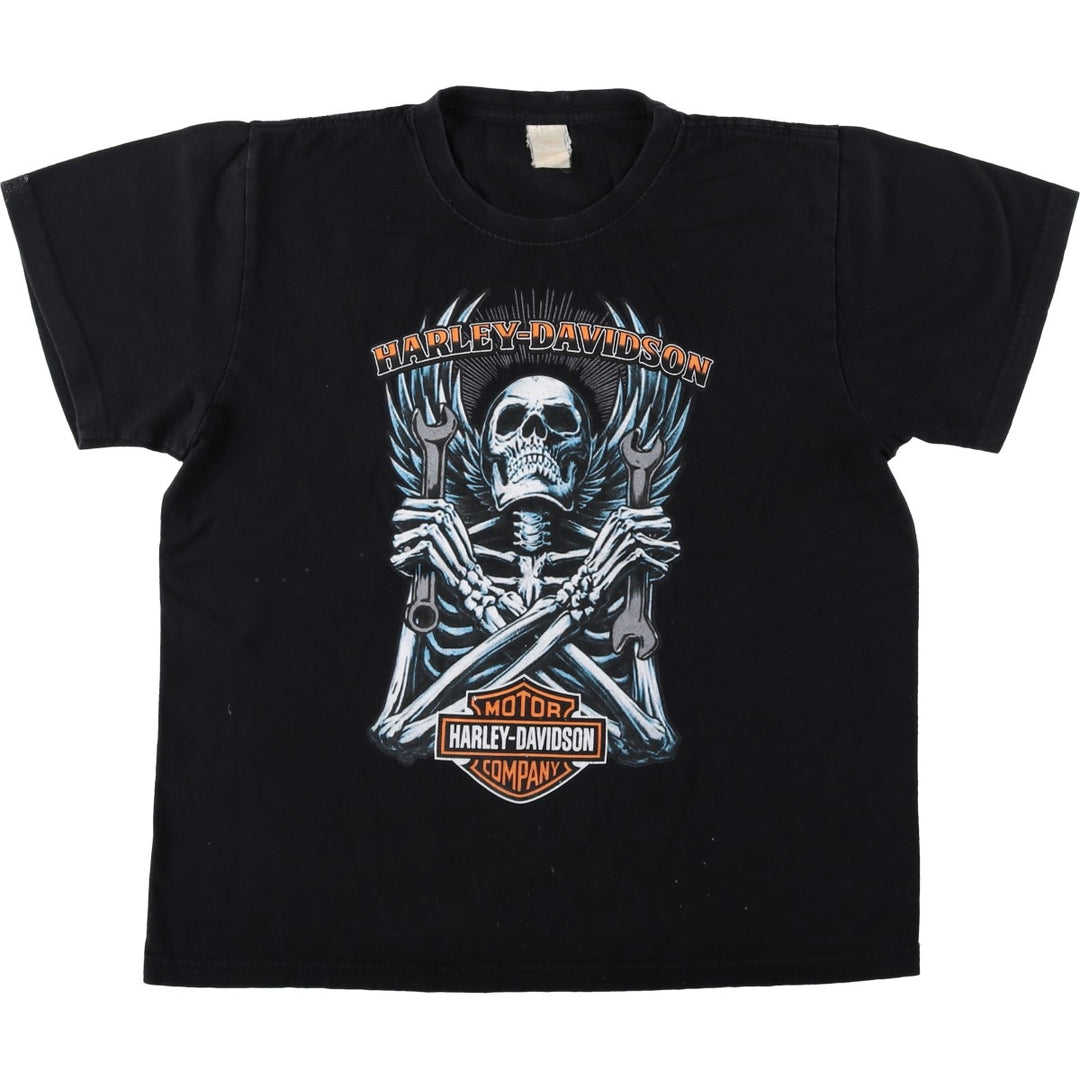 Harley-Davidson Skull Pattern Motorcycle Bike T-shirt Men's XL unclear black type Vintage Second Hand