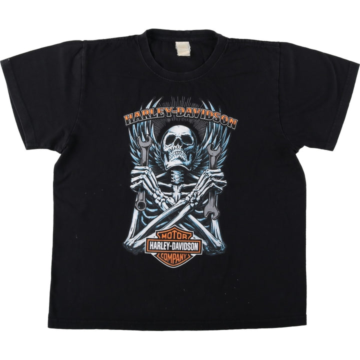Harley-Davidson Skull Pattern Motorcycle Bike T-shirt Men's XL unclear black type Vintage Second Hand