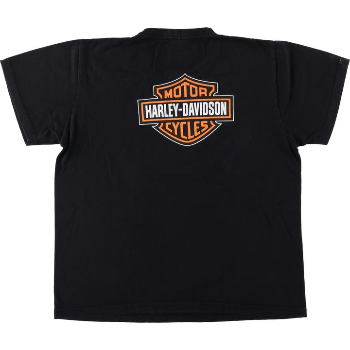 Harley-Davidson Skull Pattern Motorcycle Bike T-shirt Men's XL unclear black type Vintage Second Hand