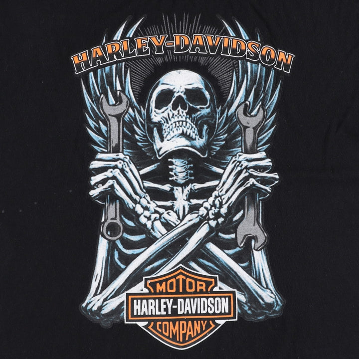 Harley-Davidson Skull Pattern Motorcycle Bike T-shirt Men's XL unclear black type Vintage Second Hand