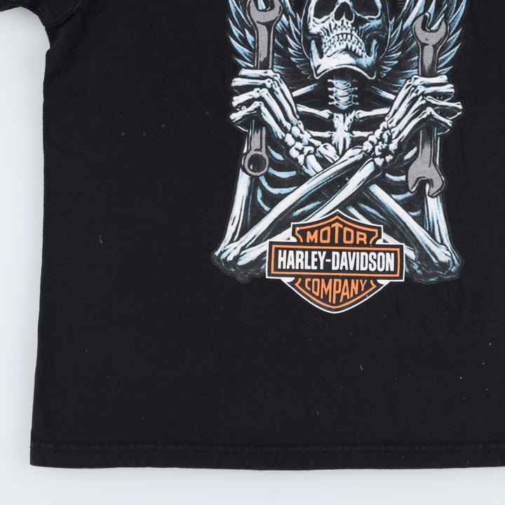 Harley-Davidson Skull Pattern Motorcycle Bike T-shirt Men's XL unclear black type Vintage Second Hand