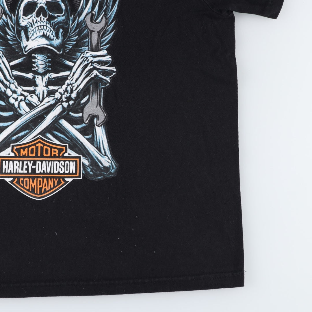 Harley-Davidson Skull Pattern Motorcycle Bike T-shirt Men's XL unclear black type Vintage Second Hand