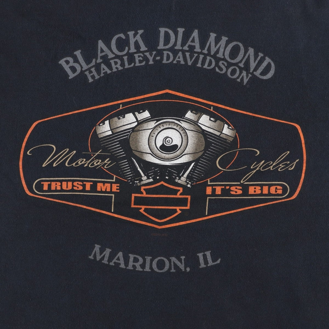 Harley-Davidson Motorcycle Bike T-shirt, Men's XL size cotton black type Vintage Second Hand