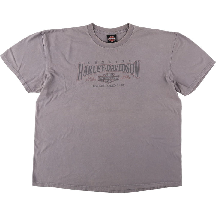 Harley-Davidson Fish Print Motorcycle T-Shirt, Men's Size XXL (approx.) cotton gray type Vintage Second Hand