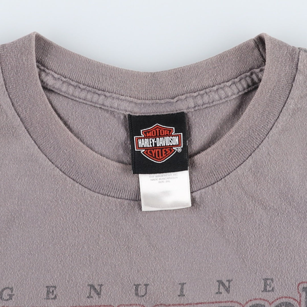 Harley-Davidson Fish Print Motorcycle T-Shirt, Men's Size XXL (approx.) cotton gray type Vintage Second Hand