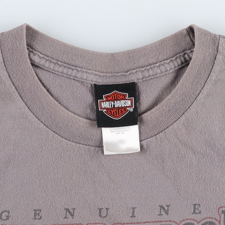 Harley-Davidson Fish Print Motorcycle T-Shirt, Men's Size XXL (approx.) cotton gray type Vintage Second Hand