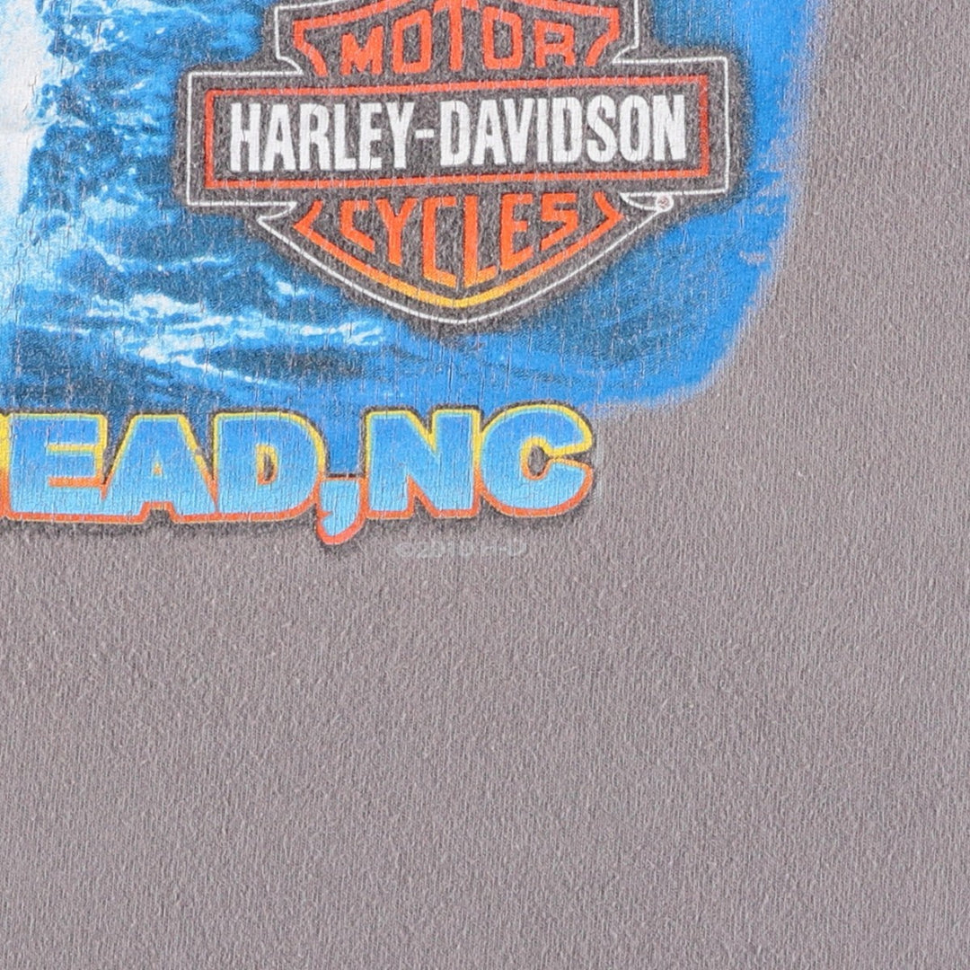 Harley-Davidson Fish Print Motorcycle T-Shirt, Men's Size XXL (approx.) cotton gray type Vintage Second Hand
