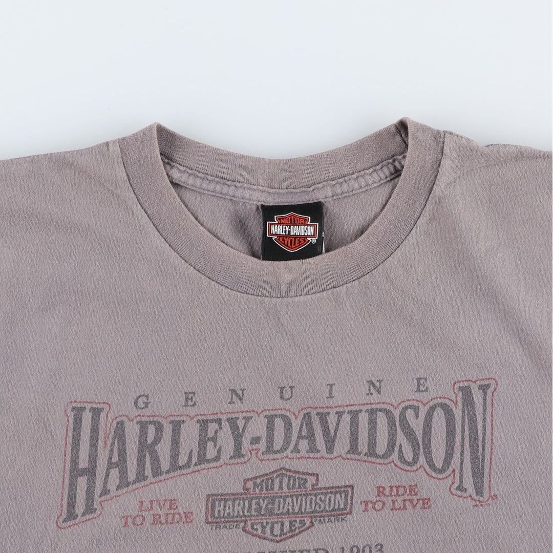 Harley-Davidson Fish Print Motorcycle T-Shirt, Men's Size XXL (approx.) cotton gray type Vintage Second Hand