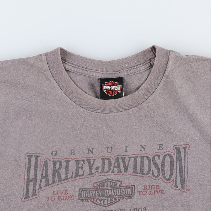 Harley-Davidson Fish Print Motorcycle T-Shirt, Men's Size XXL (approx.) cotton gray type Vintage Second Hand