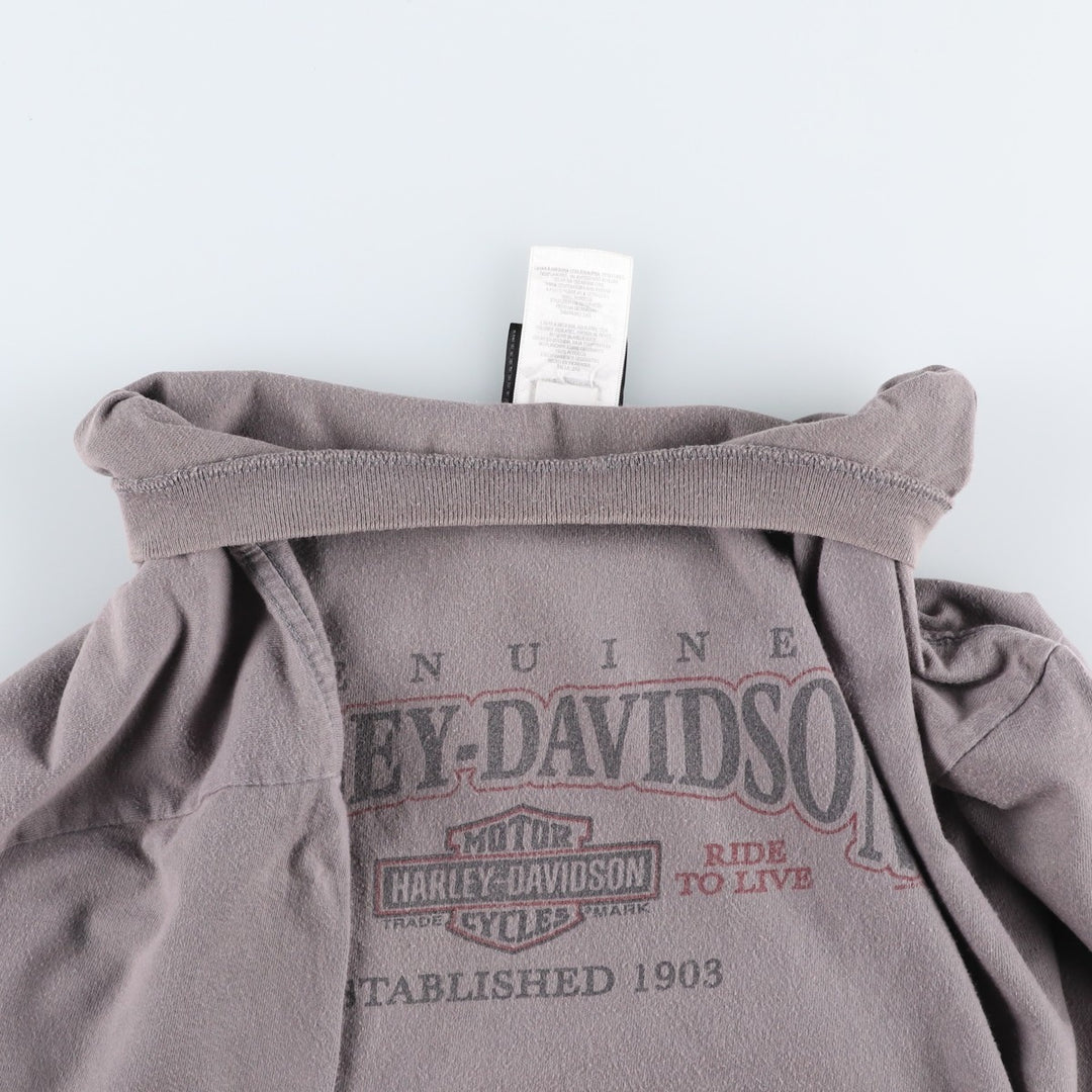Harley-Davidson Fish Print Motorcycle T-Shirt, Men's Size XXL (approx.) cotton gray type Vintage Second Hand
