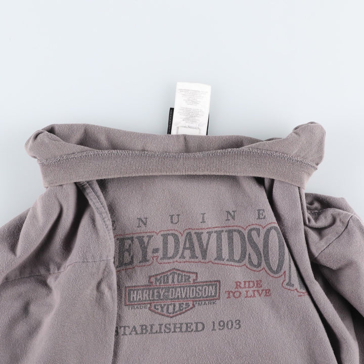 Harley-Davidson Fish Print Motorcycle T-Shirt, Men's Size XXL (approx.) cotton gray type Vintage Second Hand