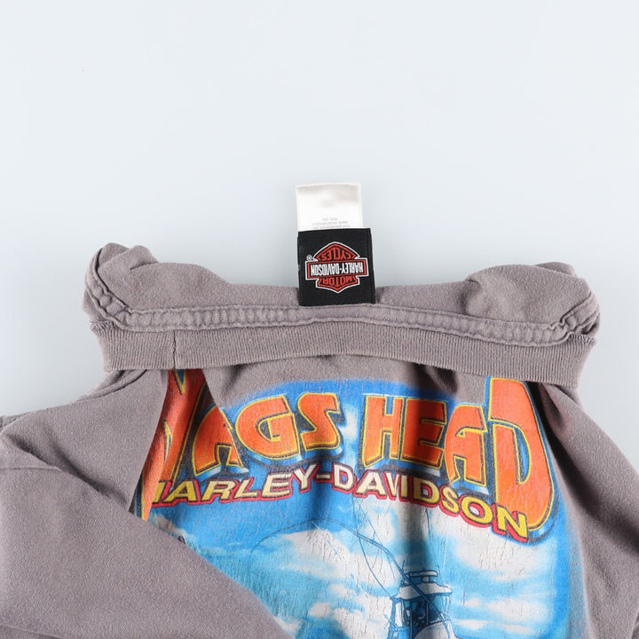 Harley-Davidson Fish Print Motorcycle T-Shirt, Men's Size XXL (approx.) cotton gray type Vintage Second Hand