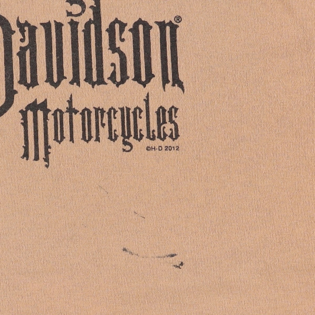 Harley-Davidson Motorcycle Bike T-shirt, Men's XL size cotton beige type brown Vintage Second Hand