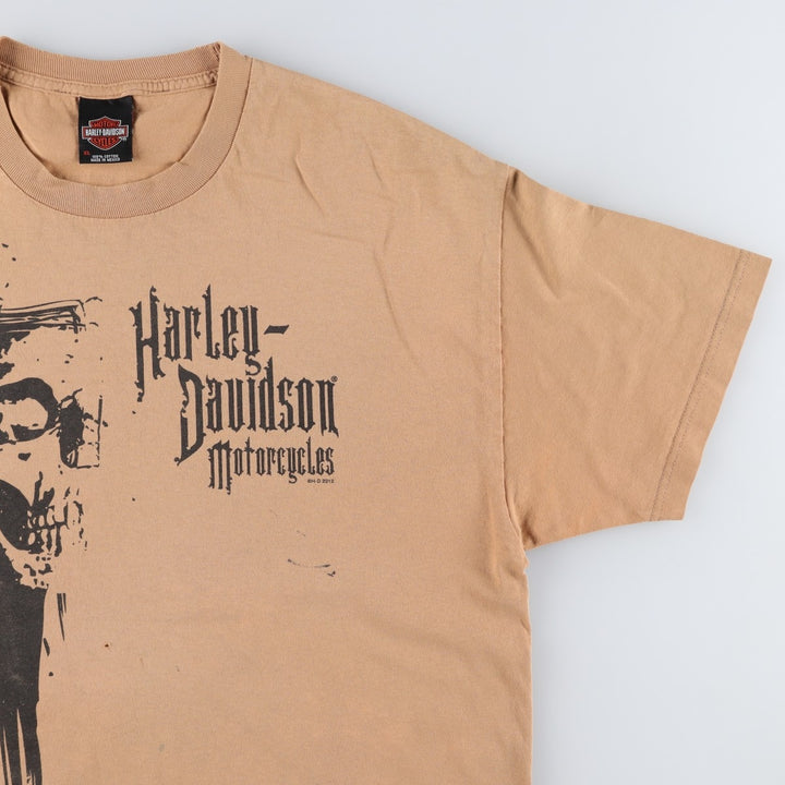 Harley-Davidson Motorcycle Bike T-shirt, Men's XL size cotton beige type brown Vintage Second Hand