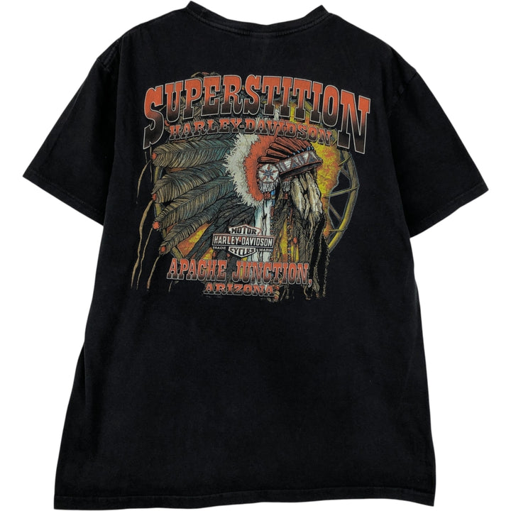 Harley-Davidson Motorcycle Bike T-shirt, Men's Size L cotton black type Vintage Second Hand
