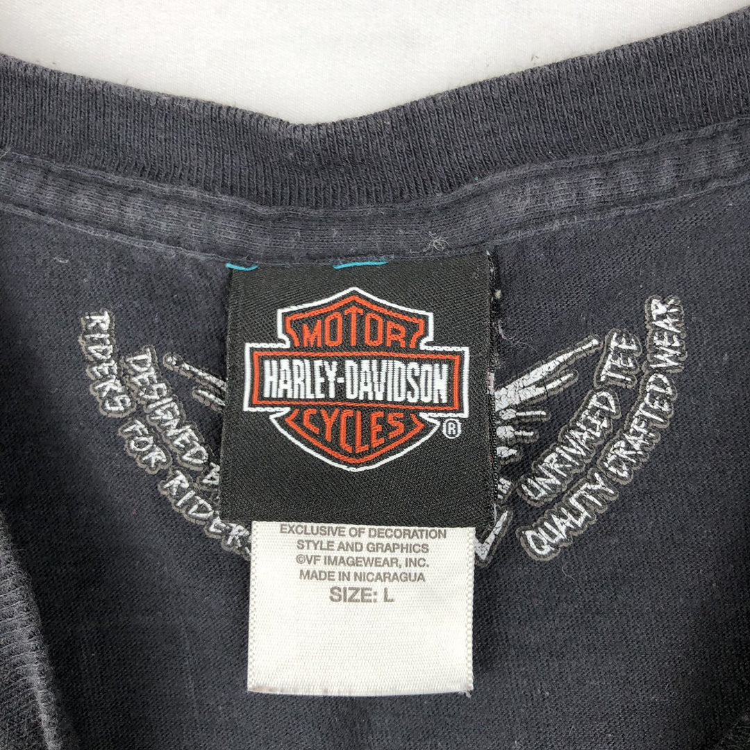 Harley-Davidson Motorcycle Bike T-shirt, Men's Size L cotton black type Vintage Second Hand