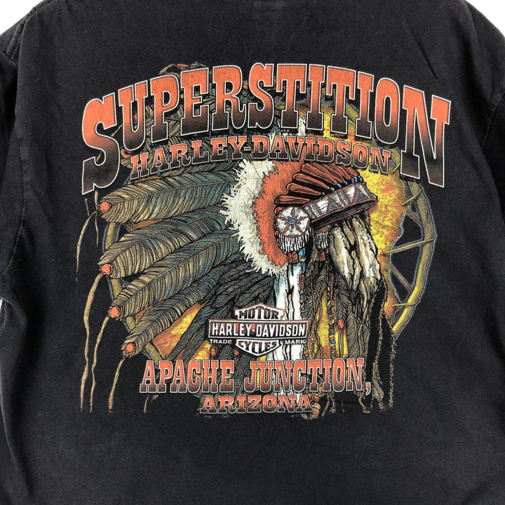 Harley-Davidson Motorcycle Bike T-shirt, Men's Size L cotton black type Vintage Second Hand