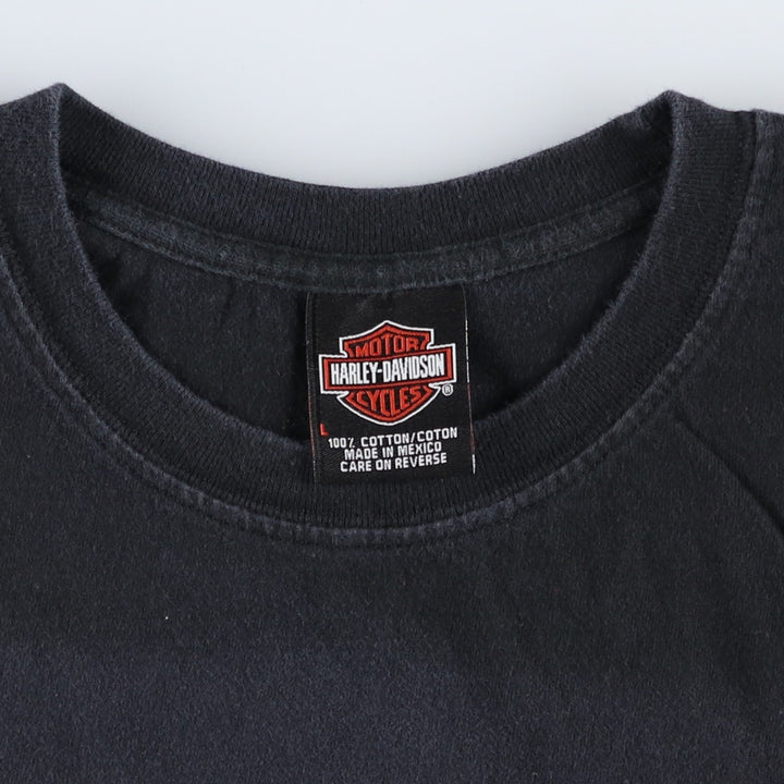 00'S Harley-Davidson Motorcycle Bike T-shirt Men's L size cotton black type Vintage Second Hand