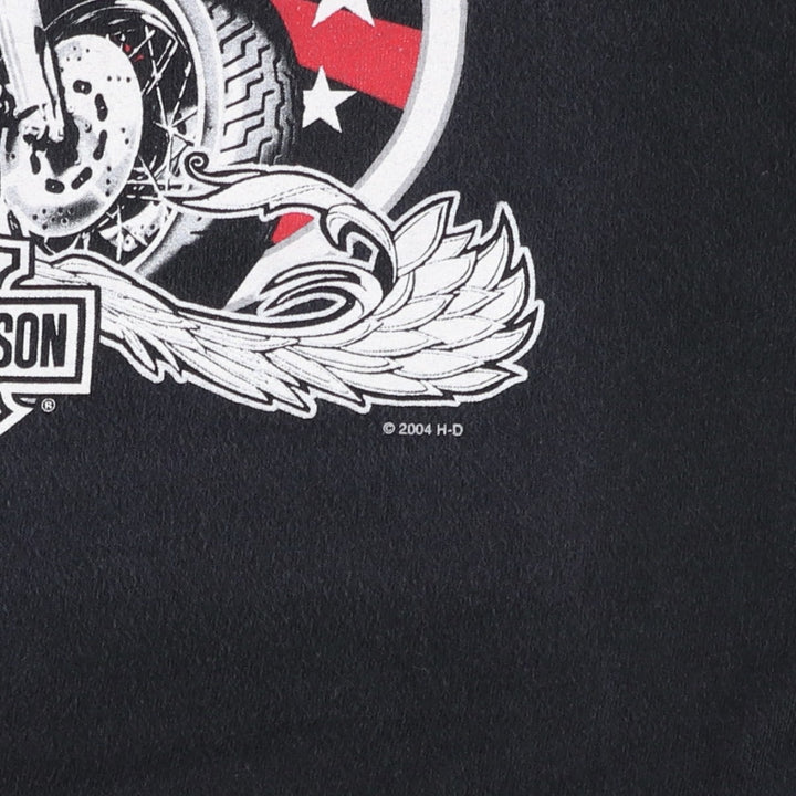 00'S Harley-Davidson Motorcycle Bike T-shirt Men's L size cotton black type Vintage Second Hand