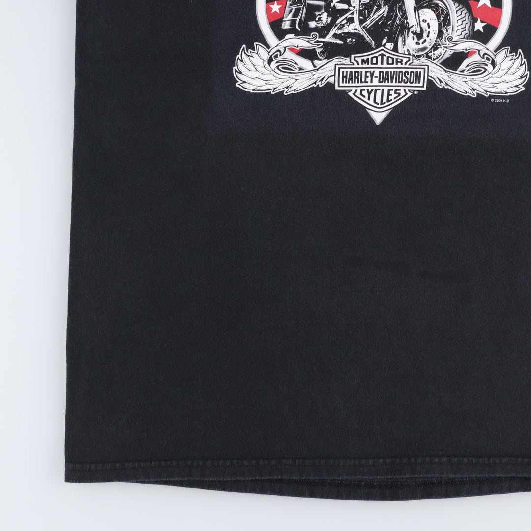 00'S Harley-Davidson Motorcycle Bike T-shirt Men's L size cotton black type Vintage Second Hand