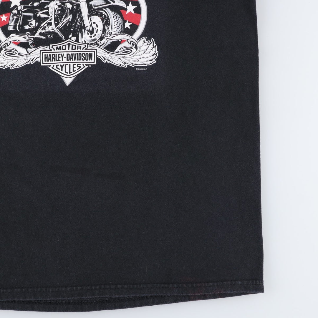 00'S Harley-Davidson Motorcycle Bike T-shirt Men's L size cotton black type Vintage Second Hand