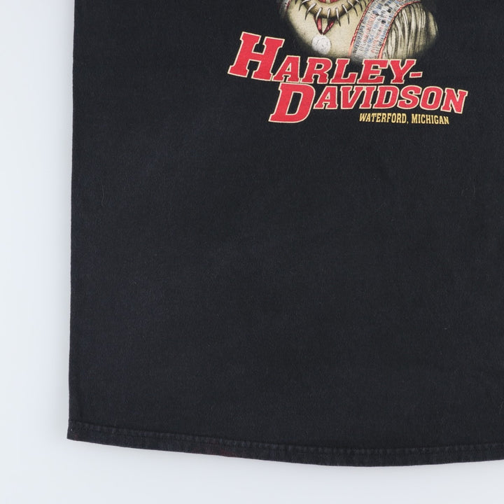 00'S Harley-Davidson Motorcycle Bike T-shirt Men's L size cotton black type Vintage Second Hand