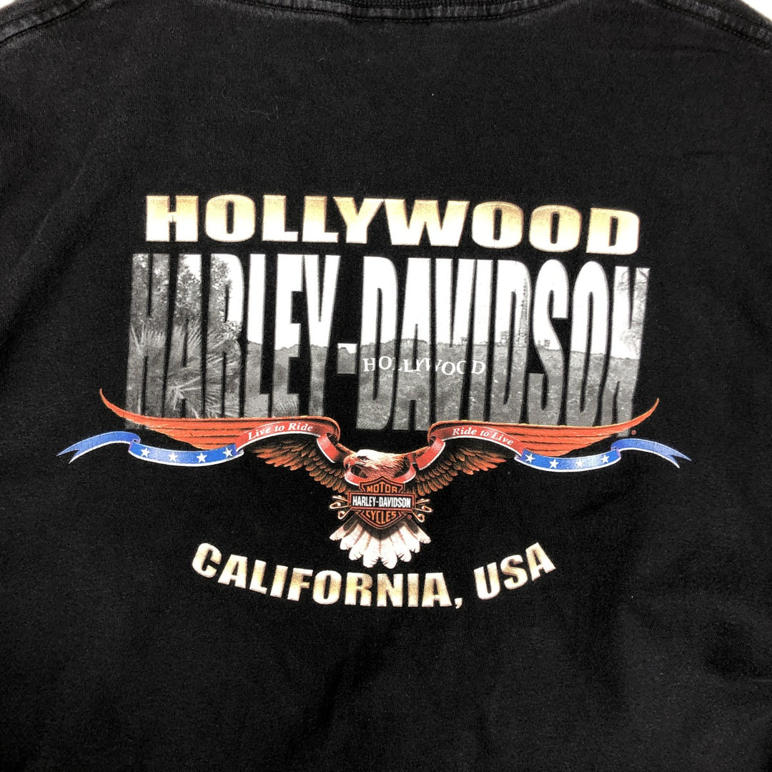 00'S Harley-Davidson Motorcycle Bike T-shirt Men's XL size cotton black type Vintage Second Hand