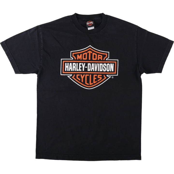 00'S Harley-Davidson Motorcycle Bike T-shirt Men's L size cotton black type Vintage Second Hand