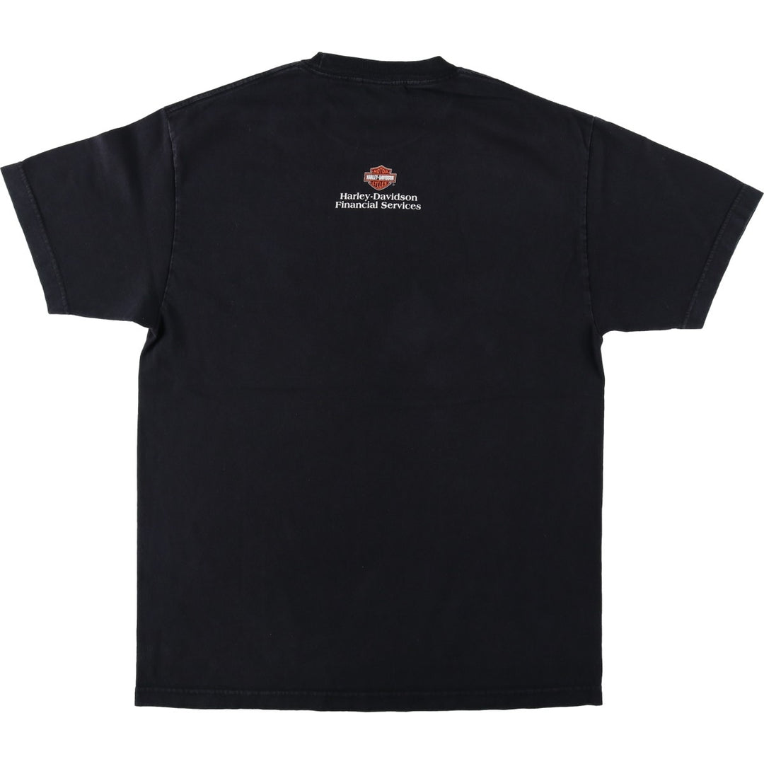 00'S Harley-Davidson Motorcycle Bike T-shirt Men's L size cotton black type Vintage Second Hand