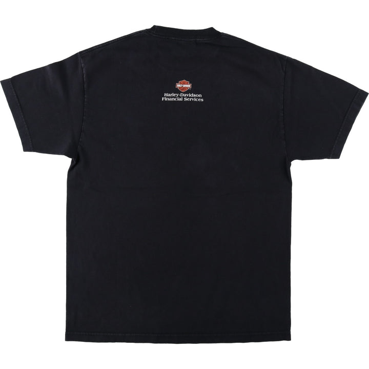 00'S Harley-Davidson Motorcycle Bike T-shirt Men's L size cotton black type Vintage Second Hand