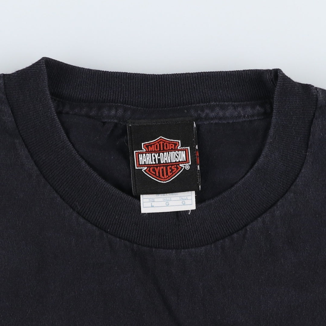 00'S Harley-Davidson Motorcycle Bike T-shirt Men's L size cotton black type Vintage Second Hand
