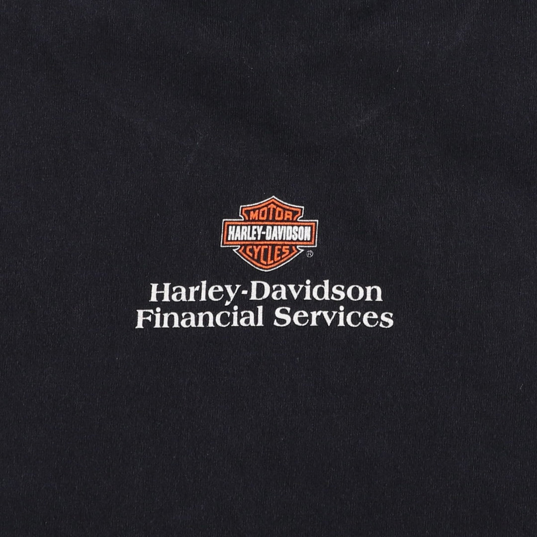 00'S Harley-Davidson Motorcycle Bike T-shirt Men's L size cotton black type Vintage Second Hand