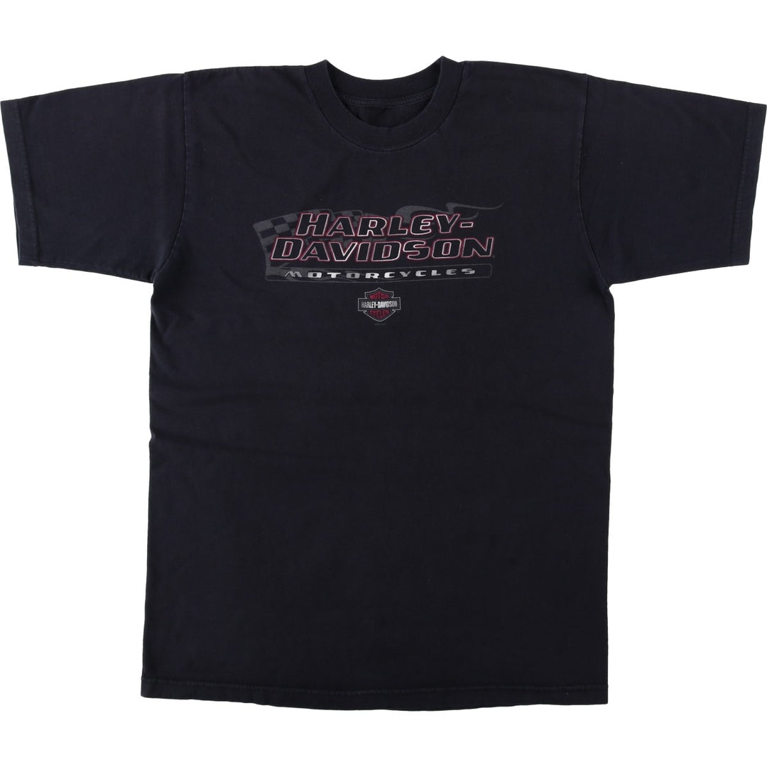 00'S Harley-Davidson Motorcycle Bike T-shirt Men's XL size unclear black type Vintage Second Hand