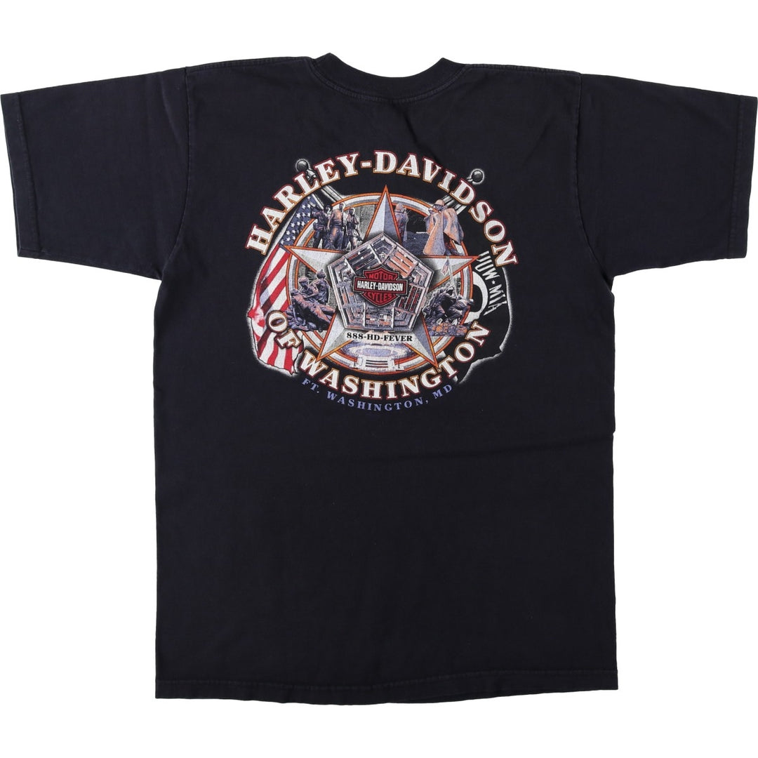 00'S Harley-Davidson Motorcycle Bike T-shirt Men's XL size unclear black type Vintage Second Hand