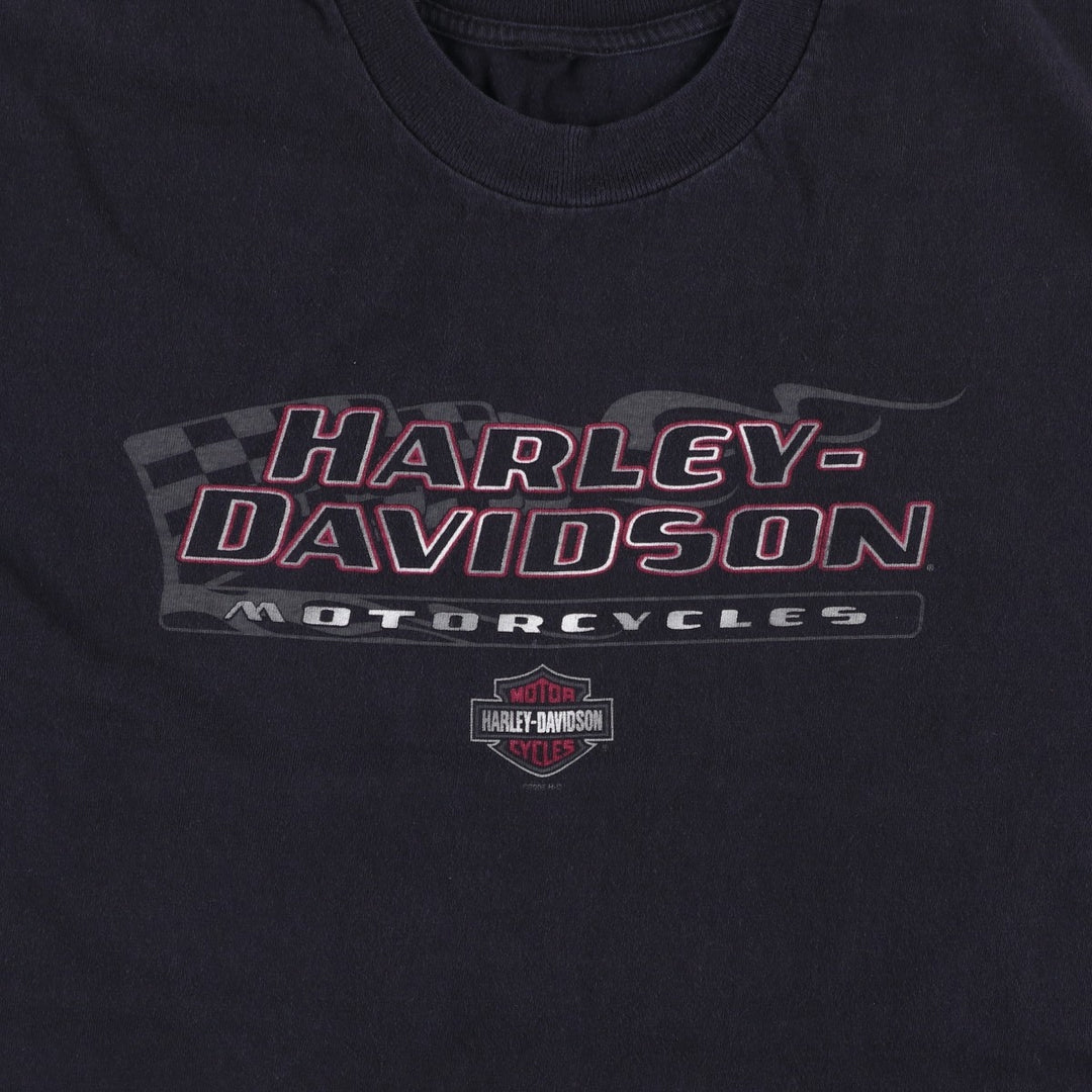00'S Harley-Davidson Motorcycle Bike T-shirt Men's XL size unclear black type Vintage Second Hand