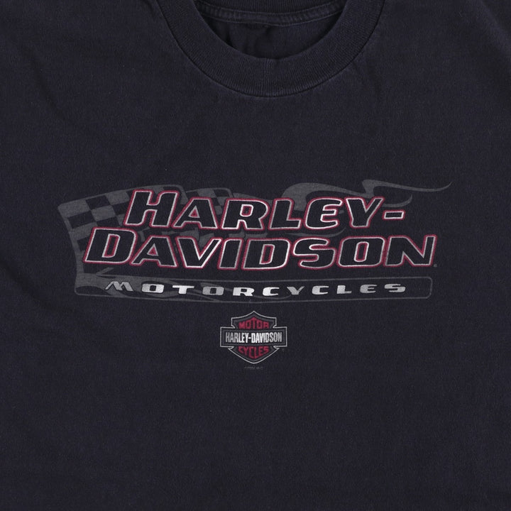 00'S Harley-Davidson Motorcycle Bike T-shirt Men's XL size unclear black type Vintage Second Hand
