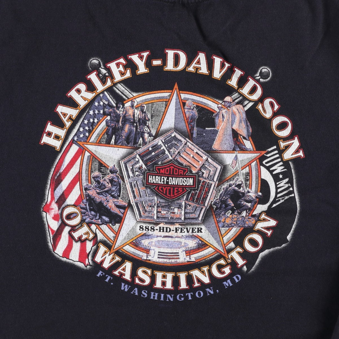 00'S Harley-Davidson Motorcycle Bike T-shirt Men's XL size unclear black type Vintage Second Hand