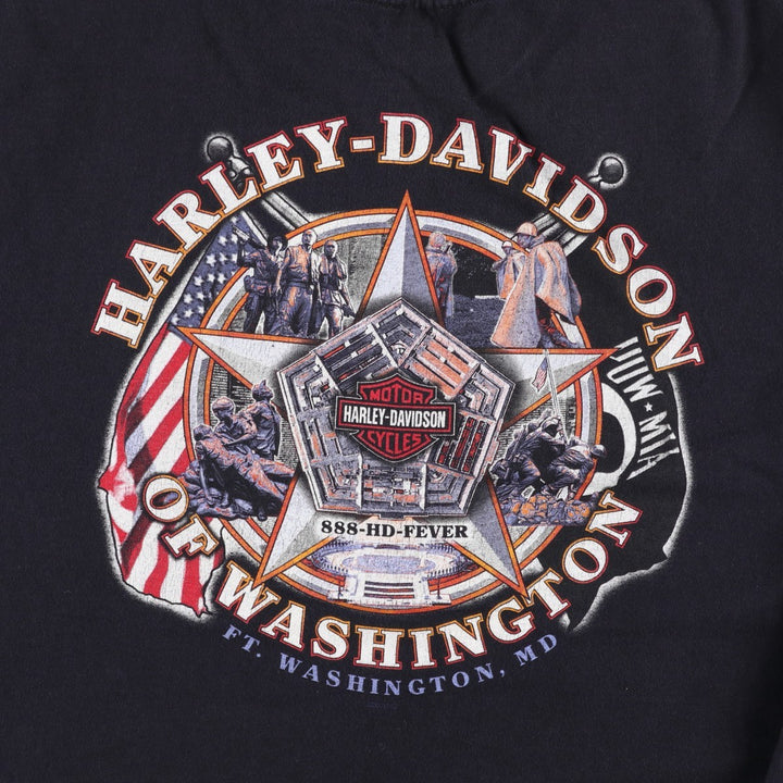 00'S Harley-Davidson Motorcycle Bike T-shirt Men's XL size unclear black type Vintage Second Hand