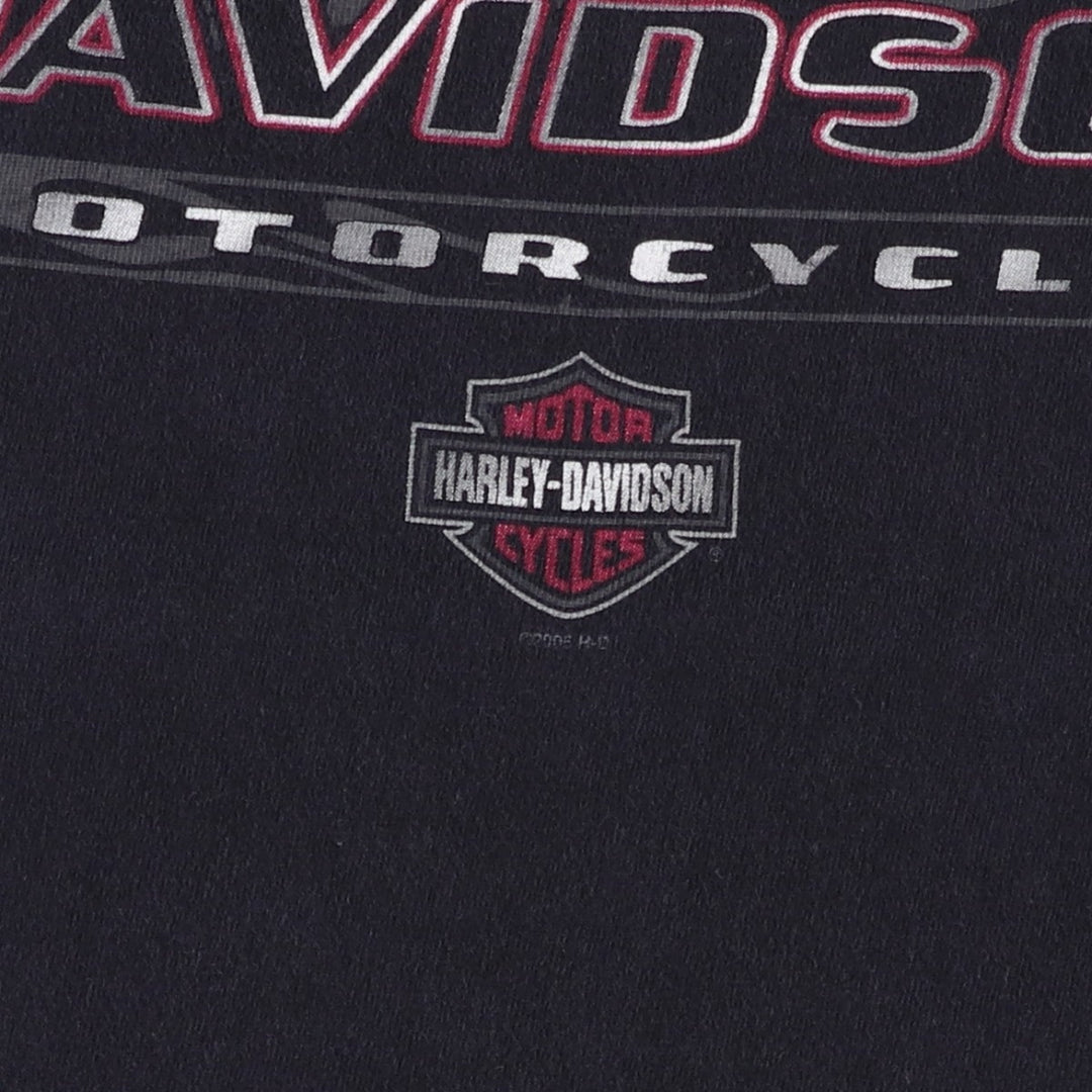 00'S Harley-Davidson Motorcycle Bike T-shirt Men's XL size unclear black type Vintage Second Hand