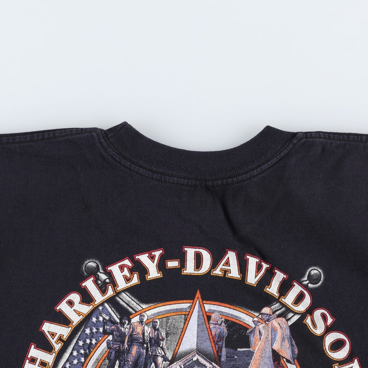 00'S Harley-Davidson Motorcycle Bike T-shirt Men's XL size unclear black type Vintage Second Hand