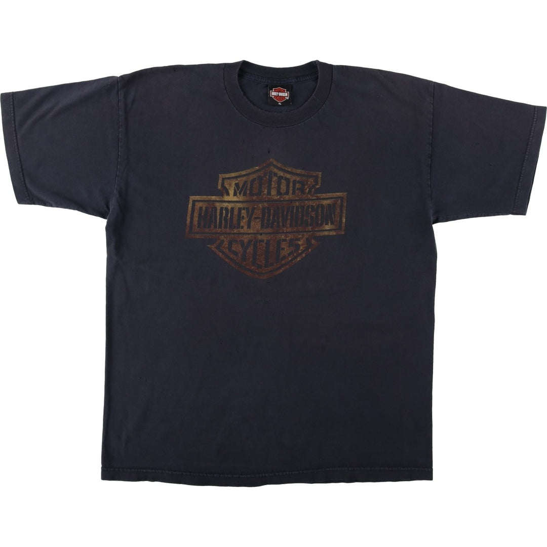 00'S Harley-Davidson Motorcycle Bike T-shirt Men's XL size unclear black type Vintage Second Hand
