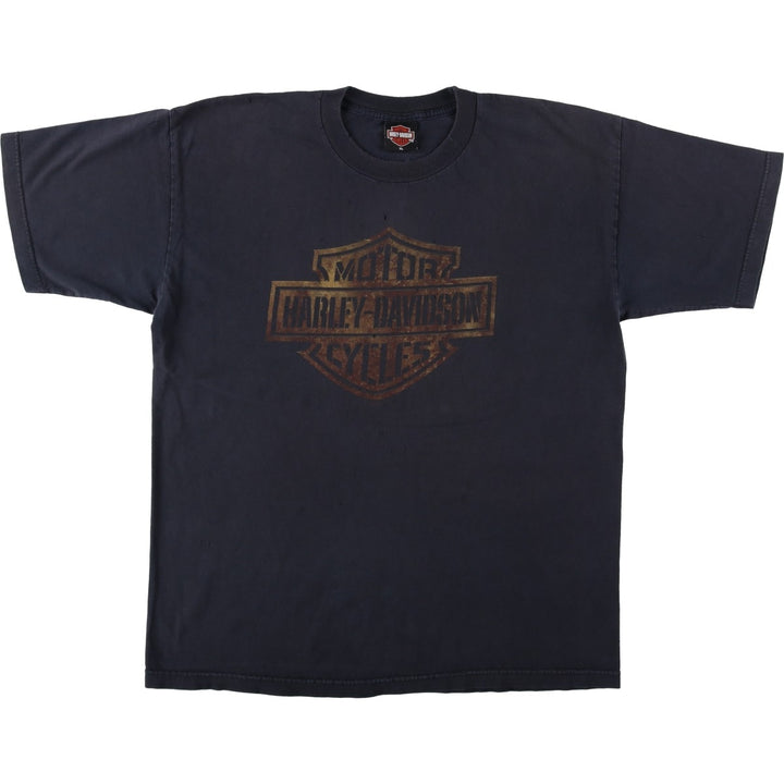 00'S Harley-Davidson Motorcycle Bike T-shirt Men's XL size unclear black type Vintage Second Hand