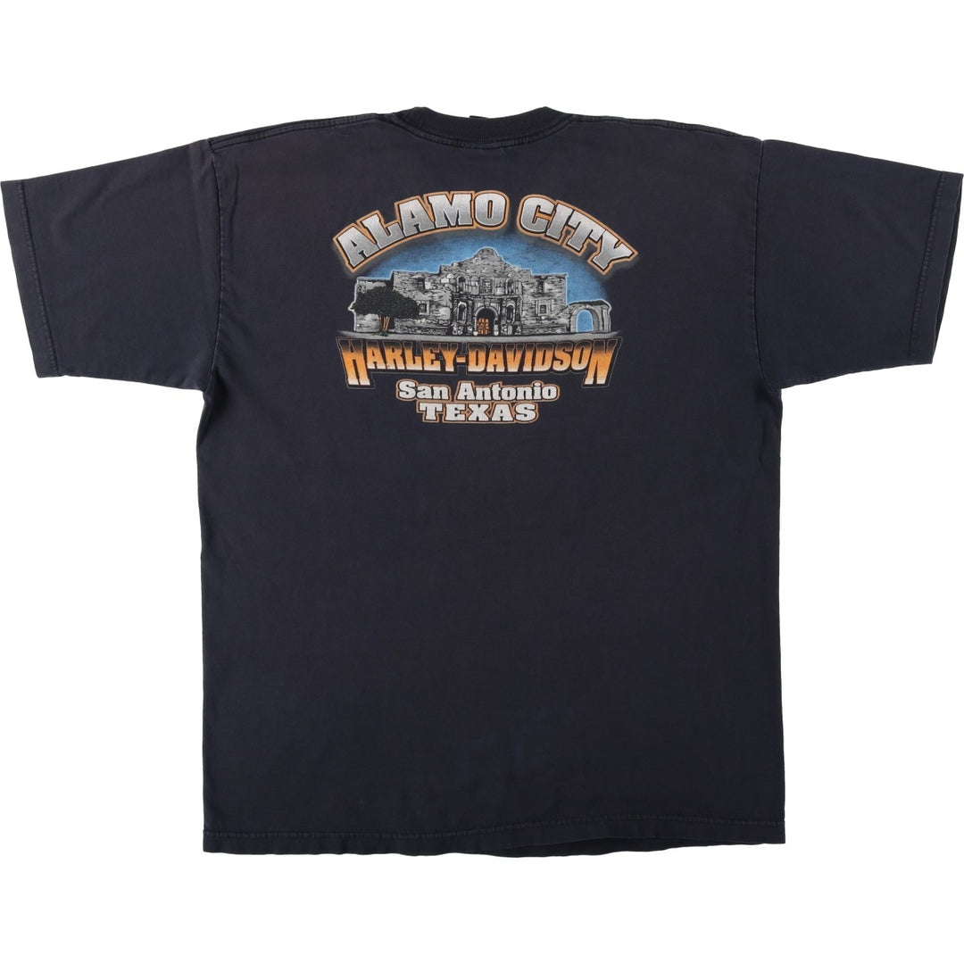 00'S Harley-Davidson Motorcycle Bike T-shirt Men's XL size unclear black type Vintage Second Hand