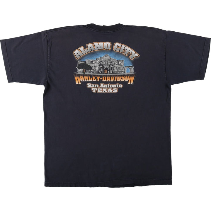 00'S Harley-Davidson Motorcycle Bike T-shirt Men's XL size unclear black type Vintage Second Hand