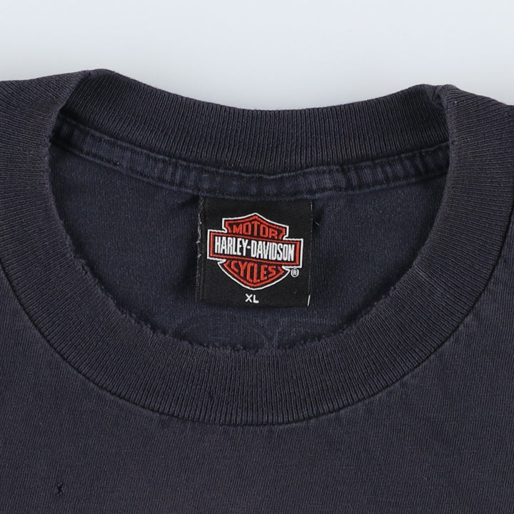 00'S Harley-Davidson Motorcycle Bike T-shirt Men's XL size unclear black type Vintage Second Hand