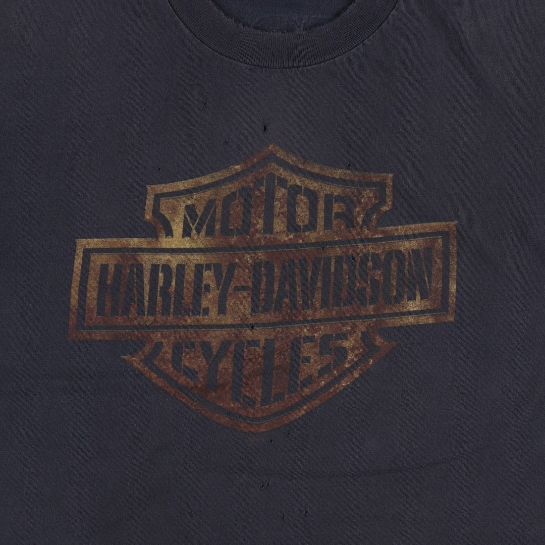 00'S Harley-Davidson Motorcycle Bike T-shirt Men's XL size unclear black type Vintage Second Hand