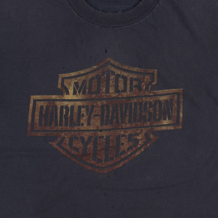 00'S Harley-Davidson Motorcycle Bike T-shirt Men's XL size unclear black type Vintage Second Hand